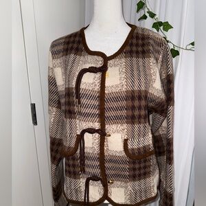 Bnwt brown plaid blazer